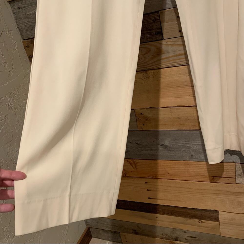 Dolce & Gabanna Cream Satin Trim Tux Stripe Wide Leg Trousers Wool/Silk Size 46‎ - Picture 6 of 14